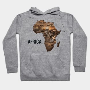 African Map Wildlife Safari Hoodie